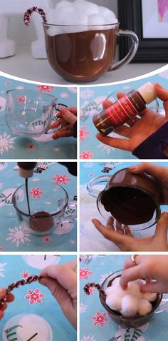 the process for making hot chocolate is shown