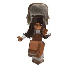 an image of a woman wearing a winter hat and holding a lego block in her hand