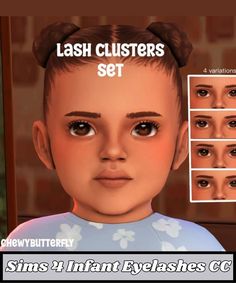 11 adorable Sims 4 Infant Eyelashes cc (Maxis-Match Lashes & Natural Lashes) Sims 4 Infant Eyelashes, Sims 4 Infant Lashes, The Sims 4 Accessories, Sims Infants, Ts4 Infant, Infants Cc, Infant Cc