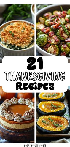 21 Thanksgiving recipes, including baked spinach casserole, roasted Brussels sprouts, pumpkin pie, and roasted butternut squash. Easy Vacation Meals, Easy Thanksgiving Recipes, Thanksgiving Dinner Recipes, Easy Holiday Recipes, Delicious Thanksgiving, Thanksgiving Dishes, Holiday Meal, Thanksgiving Appetizers, Thanksgiving Sides