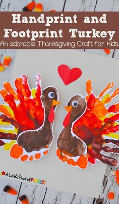 handprint and footprints turkey craft for kids