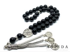 "Real Onyx Gemstone, Islamic Prayer 33 Beads, Tasbih, Tesbih, Misbaha, Tasbeeh, Sibha, Rosary, Tasbih 33, Tasbih Personalized, Premium Quality Aspida Gem Jewelry serve to top jewelry gifts for men and women. If you need unique gifts for girlfriend or boyfriend at anniversary or birthday, we present to you exclusive unique gifts ideas. This Exclusive Unique Handmade Gemstone Design is made details; * Gemstone: 5A Quality Rated Onyx Gemstone * Metal material: 925K Silver Plated Stainless Steel * R Traditional Gemstone Beads Rosary As Gift, Traditional Black Rosary As Gift, Unique Gifts For Girlfriend, Gifts For Men And Women, Chakra Racine, Gem Jewelry, Gifts For Girlfriend, Islamic Prayer, Wooden Gift Boxes