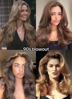 Creds to og creator Shorter 90s Haircut, 2024 Haircut Long, Hair Styles From The 90’s, 90s Hairstyles Brunette, Nineties Layered Hair, The 90s Haircut, 99s Haircut, 90d Blowout, 90s Blowout Wedding Hair