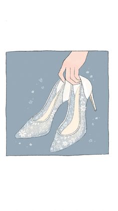 a drawing of someone's feet in high heels with snow flakes on them