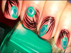 Peacock Nails    http://www.youtube.com/watch?v=B_qI4lc8a2k=UU5Tg81D3KFQqb3mVuRTwnUg=106=plcp# Vintage Manicure, Adorable Nails, Nails Care, Fab Nails, Pedicure Ideas, Manicure Designs, Vintage Nails