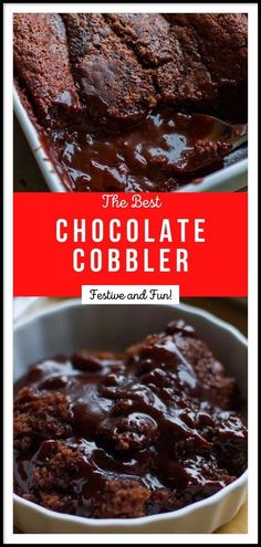 the best chocolate cobbler recipe and it's easy to make in just minutes