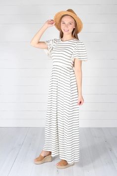 Dresses – Slaydon & Rose Chic Fitted Half Sleeve Maxi Dress, Chic Fitted Maxi Dress With Half Sleeves, White Modest Short Sleeve Maxi Dress, White Modest Maxi Dress With Short Sleeves, Buy Now Pay Later, Modest Dresses, Dress Collection, Dress Skirt, Buy Now