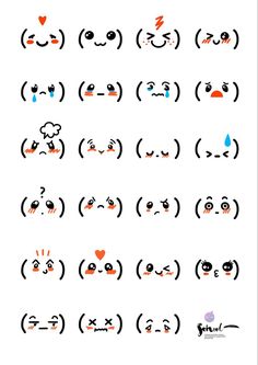 the emoticions on this sheet are so cute they look to be making faces