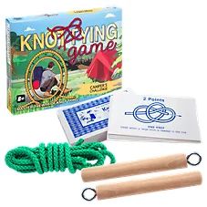 the knottying game is in its box and ready to be played by children