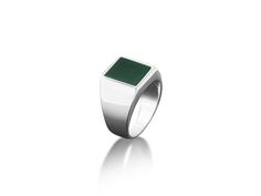 Rectangle cut green agate minimalist promise ring in 925 sterling silver, Flat green jade gemstone promise ring for mens, Jewelry for men This lovely gemstone ring is perfect for daily wear. It is crafted from fine 925K sterling silver and has the most intricate details that are sure to catch the eye of anyone who sees it. Handcrafted with love and joy, this ring will be with you for years to come, possibly even taking its place as a family heirloom for generations to come! With its detailed han Green Minimalist Signet Ring For Anniversary, Minimalist Green Signet Ring, Green Rectangular Signet Ring For Formal Occasions, Elegant Green Rectangular Signet Ring, Green Signet Ring With Polished Finish For Promise, Modern Green Signet Ring With Polished Finish, Minimalist Green Emerald Ring With Polished Finish, Modern Green Emerald Cut Signet Ring, Modern Green Ring With Rectangular Stone