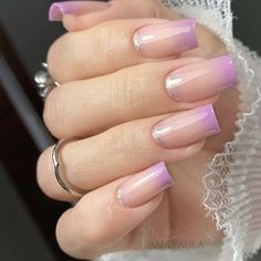 Nail Effects, Colored Acrylic Nails, Gel Nail Design, Manicure E Pedicure, Purple Nails, Nail Designer, Nail Artist, Glitter Nails, Nail Colors