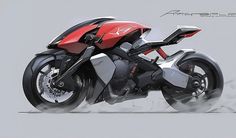 an artistic rendering of a futuristic motorcycle