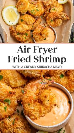 air fryer fried shrimp with creamy sriraca mayo sauce is an easy and delicious appetizer