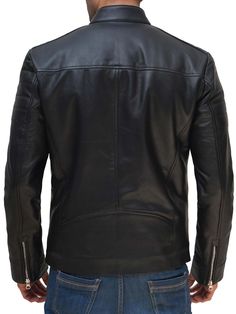 Specification: 100% real lambskin leather Internal soft polyester lining with quilted foam. Front zip closure & snap button collar Two outer zippers & two inside pockets Available in black color Classic Winter Outerwear For Urban Adventures, Black Leather Jacket With Double-needle Stitching, Casual Biker Jacket With Double-needle Stitching, Classic Long Sleeve Solid Biker Jacket, Classic Long Sleeve Solid Color Biker Jacket, Rugged Black Outerwear With Zipper Closure, Classic Biker Jacket With Pockets For Biker Events, Black Biker Jacket With Double-needle Stitching For Fall, Classic Biker Jacket For Urban Adventures In Fall