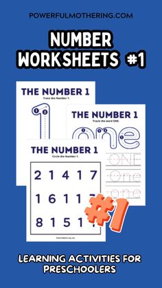 number worksheets 1 and 2 with the numbers 1 to 10 in each book