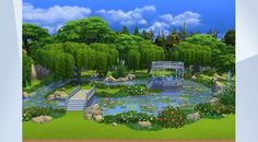 Family Park Design, Sims 4 Romantic Garden, Sims 4 Park Builds, Sims 4 Parks, Sims Park Ideas, Sims 4 Community Garden, Sims 4 Park Ideas