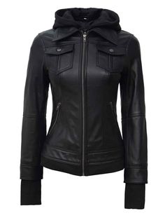 Introducing our stunning Black Leather Bomber Jacket for ladies crafted with 100% original lambskin leather. This motorcycle jacket is a true luxury gift for your wife or any special woman.  Handmade with care, its brilliant design ensures timeless style. 🌟🧥 Our jacket is rich black in color, exuding elegance. It's not just any jacket - it's a biker's dream with sheep leather goodness. We offer customized orders too, ensuring your perfect fit. 📏👌 Please review our sizing chart before placing Hooded Leather Jacket, Cafe Racer Leather Jacket, Black Motorcycle Jacket, Black Leather Motorcycle Jacket, Lambskin Jacket, Leather Jacket With Hood, Black Motorcycle, Biker Leather, Leather Jacket Black