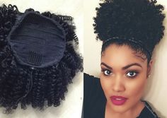 http://www.anunusualstyle.com/2016/10/hair-extensions-omgnbcom.html Afro Hair Ponytail, Ponytail Drawing, Afro Puff Ponytail, Natural Hair Ponytail, Puff Ponytail, Wrap Around Ponytail, Ponytail Wig, Drawing Hair