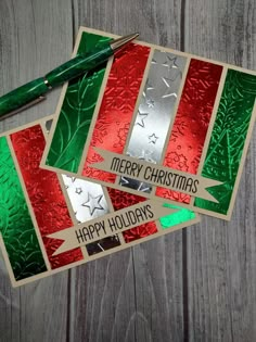 Foil Christmas Card 3 Colors Embossed, Silver, Red, Green, Merry Christmas, Happy Holidays - Etsy Christmas Cards With Foil, Pattern Paper Christmas Cards, Christmas Embossing Folders, Christmas Gleaming Stampin Up Cards, Stampin Up Fancy Fold Cards, Masculine Christmas Cards, Christmas Cards Handmade Elegant, Beautiful Christmas Cards Handmade, Stampin Up Christmas Cards 2024