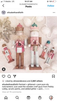 the instagram page for instagram com shows two wooden nutcrackers, one with