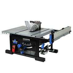 a table saw is shown with the blades cut off and tools attached to it's side