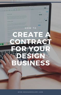 a woman typing on her laptop with the words how to create a contact for your design business