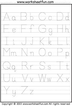 the alphabet worksheet for children to learn how to write and draw letters with numbers