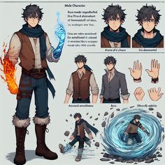 the character sheet for naruta's avatar is shown in various poses and gestures