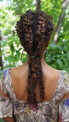 Embrace a bohemian vibe with these two braids and curls. Perfect for a relaxed look. Save this pin for boho braid and curl ideas! #TwoBraidsWithCurls #BohoStyle #RelaxedLook Braids And Curls, Crown Hairstyle, Boho Braid, Braided Crown, Hair Detox, Two Braid Hairstyles, Flower Crown Hairstyle, Two Braids, Braids With Curls