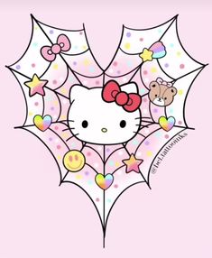 a hello kitty wallpaper with stars and hearts