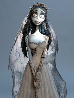 the corpse bride doll is dressed up in her wedding dress