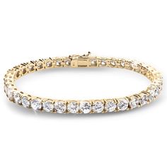 Every lady should own a tennis bracelet. This classic piece of jewelry is just the right, believable size. Crafted from finest sterling silver, plated and expertly set with white Diamondeau®, flawless simulated diamond. Flawless and completely adaptable to suit any outfit. The perfect combination. Diamond Flawless, Tennis Bracelet Gold, Diamond Alternatives, Tennis Bracelet, Solid 925 Sterling Silver, Time Piece, Silver Plated, Gold Bracelet, 18k Gold