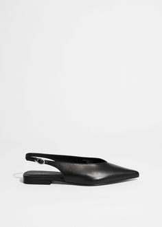 Pointed Slingback Pumps - Black - Flats - & Other Stories US Flat Heel Boots, Slingbacks, Boot Socks, Boot Bag, Clothing Essentials, Ballerina Flats, Wallet Accessories, Fashion Story, Slingback Pump