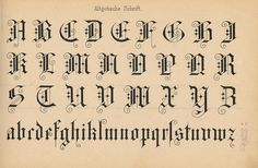 an old fashioned type of writing on paper with cursive font and capital letters