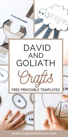 david and goliath crafts with free printable templates for kids to make