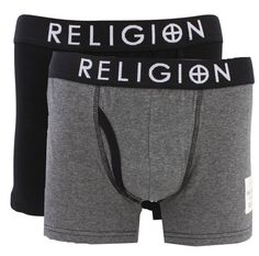 Religion Night After Night Twin Pack Boxer Trunks - Grey Stripe/Black Grey Leopard, Grey Stripes, Sweatshirts