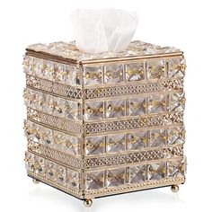 PRICES MAY VARY. 💗Attractive & Sturdy - The stunning tissue box cover is made of high quality artificial crystal + stainless steel, the crystal material makes the tissue box cover very gorgeous and sparkling. 💗Elegant & Glamorous - This tissue holder has a very luxe and sparkling look, it's not only a tissue holder in you home, but also a pretty and bling decoration to any place you put, will add a nice decorating touch to your home without being too chintzy. 💗Widely Uses - The sparkle glass Night Stand Table, Square Tissue Box Cover, Bathroom Dresser, Large Flower Arrangements, Stand Table, Tissue Box Holder, Bath Accessories Set, Tissue Box Cover, Tissue Holder