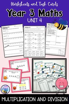 the worksheet and task cards for year 3 maths unit 4 with pictures