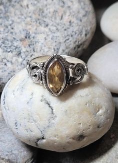 These rings are old store stock- unworn. They are top quality vintage citrine set in .925 sterling silver. Citrine is thought to enhance confidence and happiness. The front of the ring is 1/2 of an inch tall. This retailed at $56. It comes in a tiny ring box. Yellow Sterling Silver Crystal Ring For Anniversary, Sterling Silver Yellow Crystal Ring For Anniversary, Spiritual Citrine Jewelry For Anniversary, Silver Citrine Birthstone Ring Gift, Silver Citrine Birthstone Ring With Accent Stones, Yellow Sterling Silver Birthstone Ring, Yellow Birthstone Ring In Sterling Silver, Yellow Spiritual Jewelry For Anniversary, Vintage Citrine Gemstone Jewelry