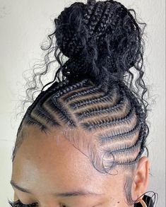 Unique Protective Hairstyles Black Women, Push Back Hairstyles Black Women, Fulani Braids Black Women, Goddess Fulani Braids, Braids Black Women Hairstyles, 4 Stitch Braids, Up Do Hairstyles, Braids Black Women, Do Hairstyles