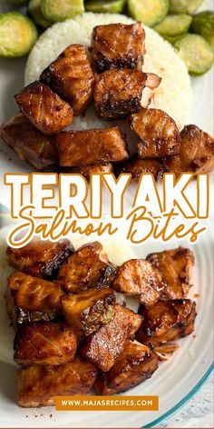 These air fryer teriyaki salmon bites are a quick and healthy dinner option that’s bursting with flavor! Juicy salmon is glazed with a sweet and savory teriyaki sauce and cooked to perfection in the air fryer. They’re easy to make and perfect for a light lunch or dinner, served with rice or veggies. A healthy, high-protein fall dinner idea or back-to-school recipe. Save this pin for a salmon recipe that’s healthy, flavorful, and incredibly easy! Easy Salmon Recipes Air Fryer, Salmon Bites Air Fryer, Salmon Recipes Air Fryer, Teriyaki Salmon Bites, Dinner Appetizers Easy, Chicken Appetizers Easy, Shrimp Appetizers Easy, Bite Size Appetizers Easy, Italian Appetizers Easy