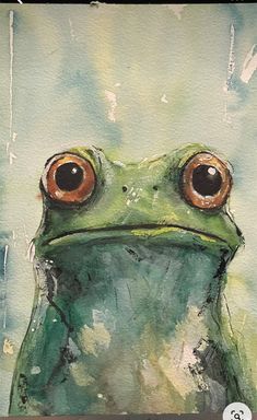 a painting of a frog with big eyes