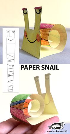 the paper snail is made from construction paper