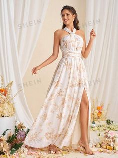 White Sleeveless Chiffon Party Dress, White Sleeveless Chiffon Dress For Party, Sleeveless Chiffon Dress For Spring Banquet, Spring Sleeveless Chiffon Dress For Banquet, Flowy Sleeveless Chiffon Dress For Banquet, White Chiffon Dress For Spring Banquet, Spring Bohemian Chiffon Dress For Weddings, White Sleeveless Maxi Dress For Banquet, White Fitted Chiffon Dress For Banquet