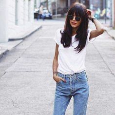 Imagen insertada Long Hair Cuts, White Shirt, New Hair, Hair Inspo