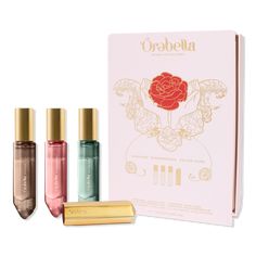 Trio Travel Gift Set - Orebella | Ulta Beauty Sephora Perfume Sets, Perfume Gift Sets Ulta, Holiday Gift Sets Skincare, Perfume Travel Size, Cardamom Essential Oil, Copaiba Essential Oil, Travel Gift Set, Eyebrow Eyeshadow, Skin Care Quiz