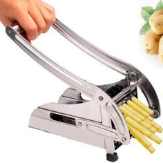 #kitchen French Fries Potato Chips Strip Cutting Cutter Machine Maker Stainless Steel Slicer Chopper Dicer + 2 Blades Kitchen Tools Perfect French Fries, Chunky Chips, French Fried Potatoes, Potato Slicer, Potato Vegetable, Vegetable Slicer, Steel House, Fried Potatoes