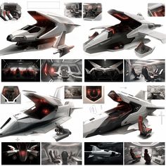 the concept art for an upcoming sci - fi film is shown in red and white