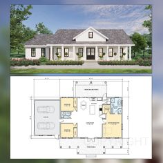 the floor plan for this two story house is shown in blueprints and has three windows