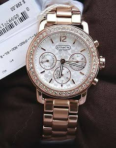 NWT COACH LEGACY SPORT MINI BRACELET WATCH CRYSTALS WOMENS ROSE GOLD TONE Watches | eBay Coach Bags Outlet, Coach Watch, Mini Bracelet, Coach Legacy, Ulysse Nardin, Handbag Outlet, Watches Jewelry, Coach Purses